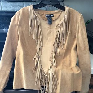 Vintage Bebe suede fringe jacket